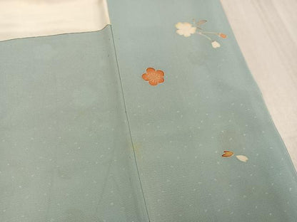 平和屋着物●創業460年・千總　訪問着　草花文　暈し染め　金彩　正絹　逸品　AABJ8545ph