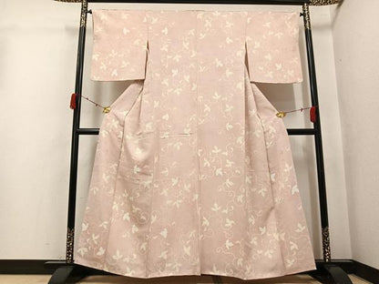 平和屋着物●上質な小紋　地紋起こし　唐草文　暈し染め　正絹　逸品　AABJ8548ph