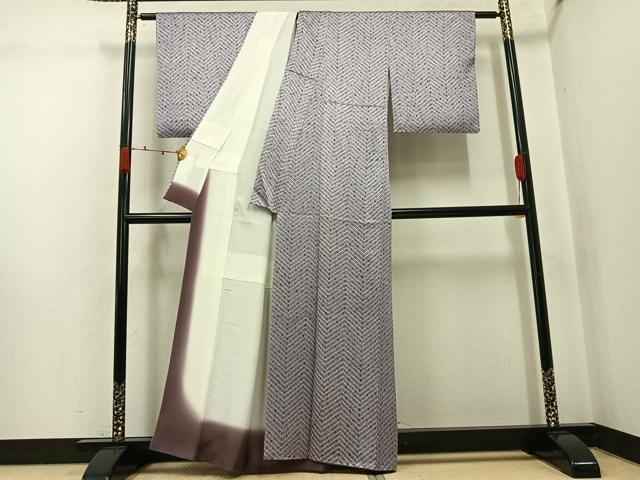 平和屋着物●上質な小紋　杢目絞り　正絹　逸品　AABJ8550ph