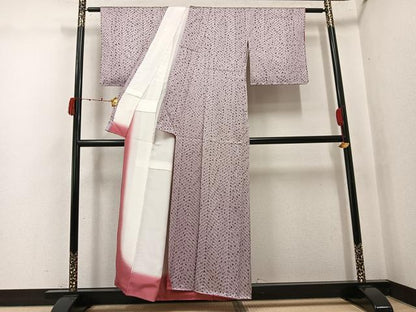 平和屋着物●上質な小紋　杢目絞り　正絹　逸品　未使用　AABJ8556ph