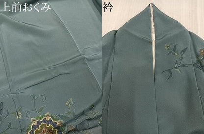 平和屋着物●訪問着 総刺繍 中国三大刺繍 スワトウ刺繍 汕頭刺繍 蘇州刺繍 更紗文 暈し染め 金糸 ロング丈 正絹 逸品 AABJ8560ph