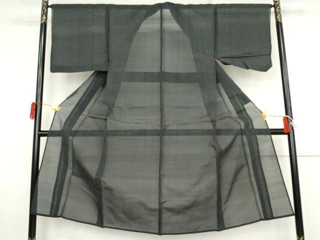 平和屋着物＊夏物　男性　紗紬　縞　正絹　逸品　AABJ8561cs