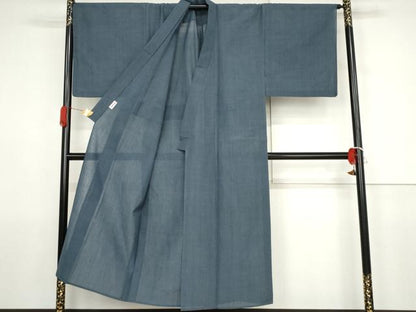 平和屋着物＊夏物　男性　小紋　紗　格子　AABJ8568cs