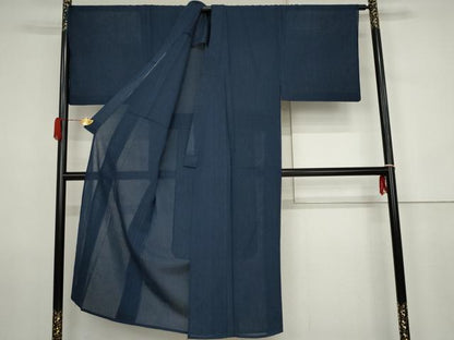 平和屋着物＊夏物　男性　紗紬　縞　正絹　逸品　AABJ8569cs