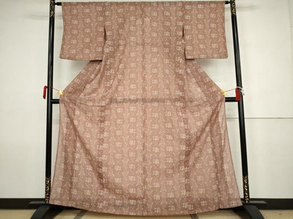 平和屋着物＊夏物　小紋　紗　舞蝶間道　洗える着物　AABJ8570cs