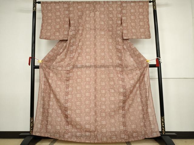 平和屋着物＊夏物　小紋　紗　舞蝶間道　洗える着物　AABJ8570cs