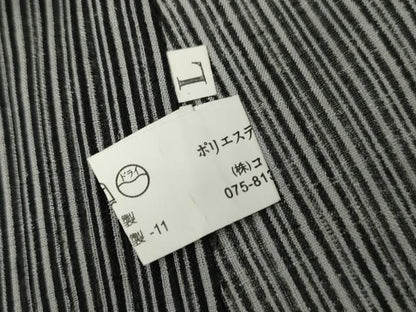 平和屋着物＊夏物　男性　小紋　縞　黒地　洗える着物　AABJ8571cs