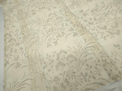 平和屋着物＊夏物　本場大島紬　夏大島　白大島　草花文　三越扱い　正絹　逸品　未使用　AABJ8574cs