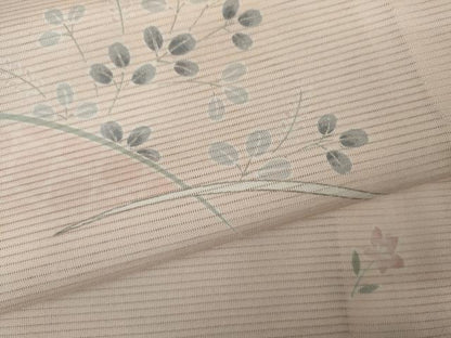 平和屋着物＊夏物　洗える最高級着物　＜英＞はなぶさ謹製　小紋　絽　芝に萩　洗える着物　AABJ8580cs