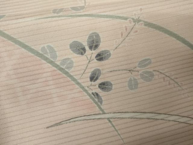 平和屋着物＊夏物　洗える最高級着物　＜英＞はなぶさ謹製　小紋　絽　芝に萩　洗える着物　AABJ8580cs