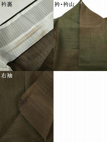 平和屋着物＊夏物　小紋　紗　霞文　暈し染め　洗える着物　AABJ8584cs
