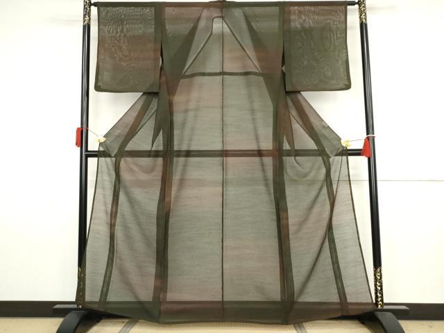 平和屋着物＊夏物　小紋　紗　霞文　暈し染め　洗える着物　AABJ8584cs