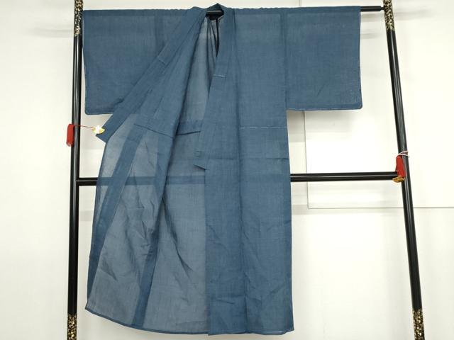 平和屋着物＊夏物　男性　小千谷ちぢみ　網目文　麻　逸品　未使用　AABJ8585cs