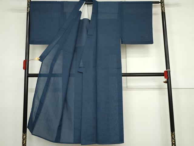 平和屋着物＊夏物　男性　小紋　紗　霞文　AABJ8587cs