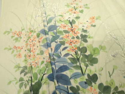 平和屋着物＊夏物　訪問着　絽　手描き　枝花文　正絹　逸品　AABJ8589cs