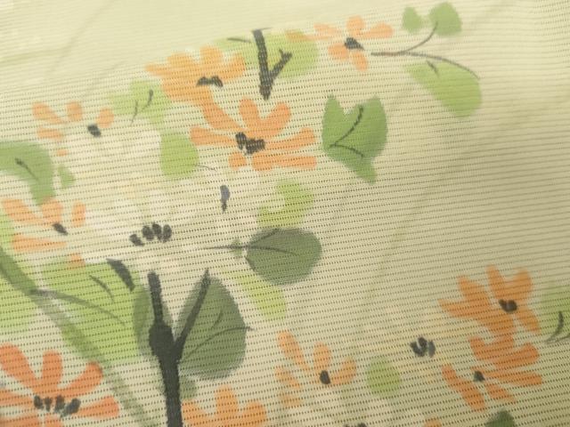 平和屋着物＊夏物　訪問着　絽　手描き　枝花文　正絹　逸品　AABJ8589cs