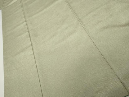 平和屋着物●本塩沢　やまだ織　色無地　山葵色　正絹　逸品　AABJ8592cs