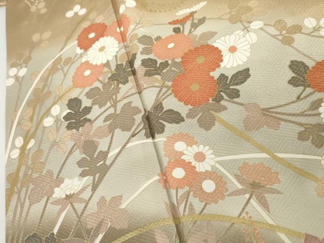 平和屋着物●訪問着　枝花文　暈し染め　金彩　正絹　逸品　AABJ8596cs