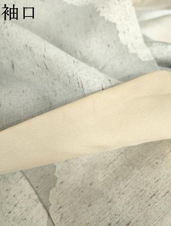 平和屋着物●ぜんまい紬　訪問着　霞文　正絹　逸品　AABJ8597cs
