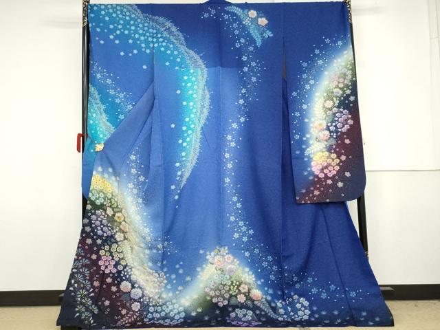 平和屋着物●豪華振袖　辻が花　暈し染め　金彩　金通し地　ロング丈　正絹　逸品　AABJ8599cs