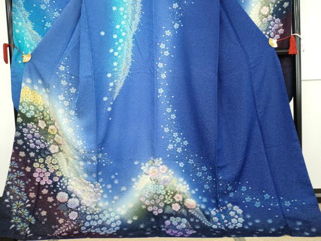 平和屋着物●豪華振袖　辻が花　暈し染め　金彩　金通し地　ロング丈　正絹　逸品　AABJ8599cs