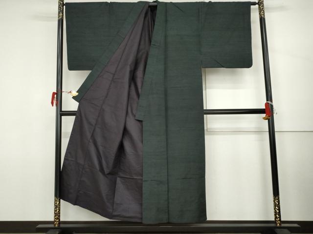 平和屋着物○男性 紬 アンサンブル 色無地 褐返色 正絹 逸品 AABJ8600cs