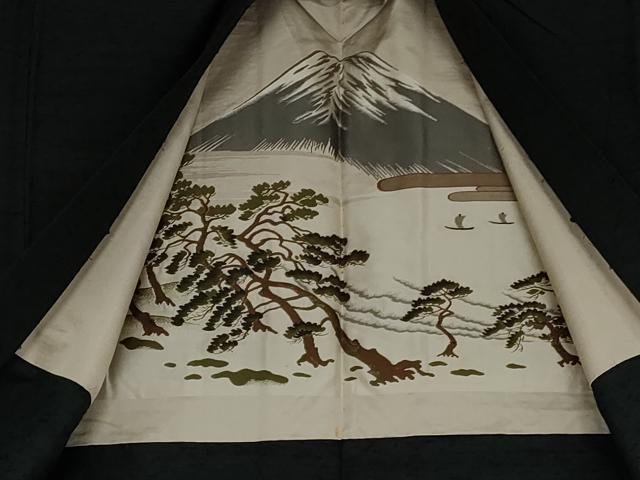 平和屋着物○男性 紬 アンサンブル 色無地 褐返色 正絹 逸品 AABJ8600cs