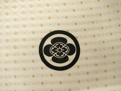 平和屋着物●男性　色紋付・羽織セット　菱文　金糸　キングサイズ　洗える着物　AABJ8601cs