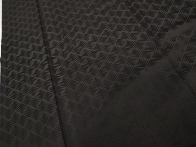 平和屋着物●男性　黒紋付・羽織セット　キングサイズ　洗える着物　AABJ8605cs