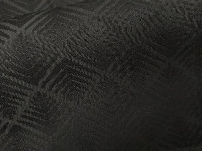 平和屋着物●男性　黒紋付・羽織セット　キングサイズ　洗える着物　AABJ8605cs