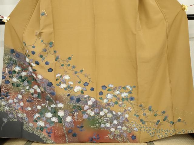平和屋着物●訪問着　辻が花　暈し染め　金彩　正絹　逸品　AABJ8606cs