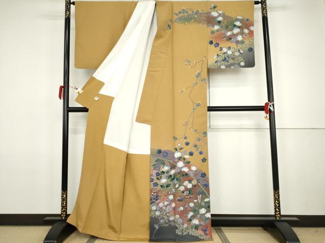 平和屋着物●訪問着　辻が花　暈し染め　金彩　正絹　逸品　AABJ8606cs