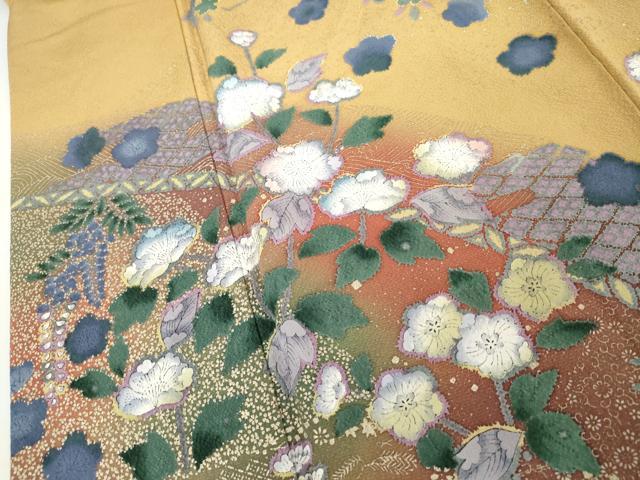 平和屋着物●訪問着　辻が花　暈し染め　金彩　正絹　逸品　AABJ8606cs