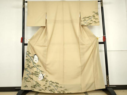 平和屋着物●訪問着　能面　般若　金彩　洗える着物　AABJ8614cs