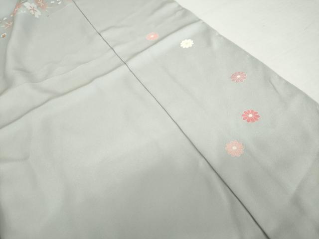 平和屋着物●訪問着　檜扇草花文　暈し染め　丹後ちりめん　仮絵羽　正絹　逸品　未使用　AABJ8620cs