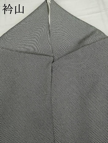 平和屋着物●庭野三樹夫　江戸小紋　万筋　黒色×白練色　正絹　逸品　AABJ8622cs