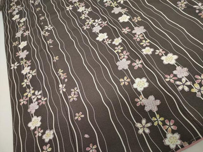 平和屋着物●上質な小紋　舞桜間道　京都きもの友禅扱い　ロング丈　正絹　逸品　未使用　AABJ8623cs