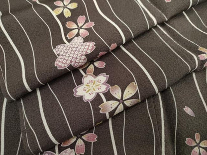 平和屋着物●上質な小紋　舞桜間道　京都きもの友禅扱い　ロング丈　正絹　逸品　未使用　AABJ8623cs