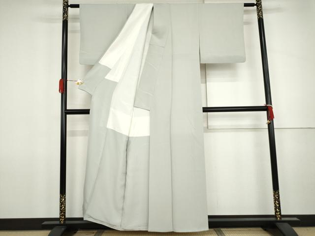 平和屋着物●上質な色無地　白藍色　正絹　逸品　AABJ8624cs