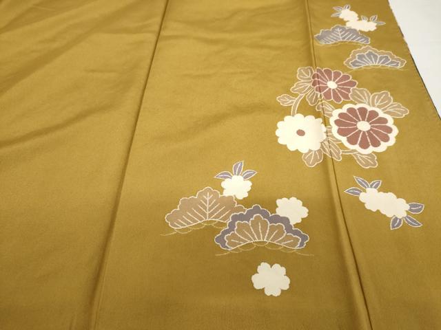 平和屋着物●豪華振袖　舞桜文　暈し染め　金糸　金彩　金通し地　正絹　逸品　AABJ8627cs
