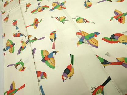 平和屋着物●上質な小紋　鳥　正絹　逸品　AABJ8630cs