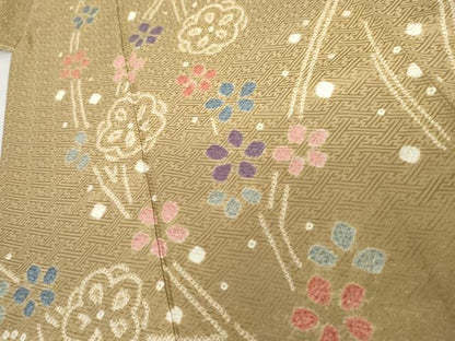 平和屋着物●訪問着　絞り　枝梅　正絹　逸品　AABJ8631cs