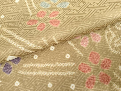 平和屋着物●訪問着　絞り　枝梅　正絹　逸品　AABJ8631cs