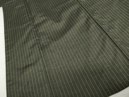 平和屋着物●男性　紬　縞　胴抜き仕立て　正絹　逸品　AABJ8632cs