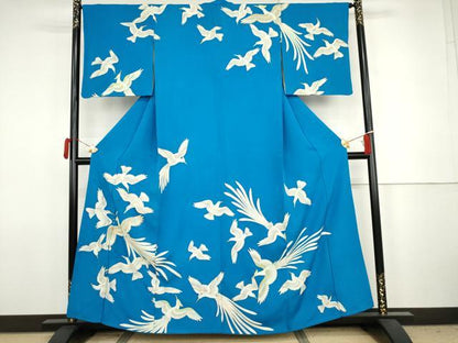 平和屋着物●訪問着　刺繍　鳳凰　金糸　金彩　正絹　逸品　AABJ8634cs
