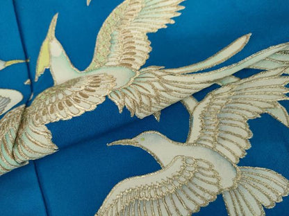 平和屋着物●訪問着　刺繍　鳳凰　金糸　金彩　正絹　逸品　AABJ8634cs