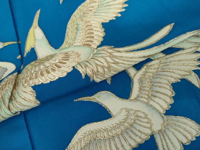 平和屋着物●訪問着　刺繍　鳳凰　金糸　金彩　正絹　逸品　AABJ8634cs