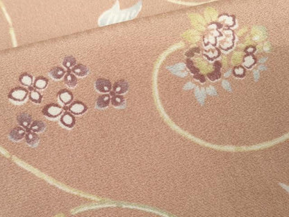 平和屋着物●上質な小紋　花唐草文　正絹　逸品　AABJ8635cs