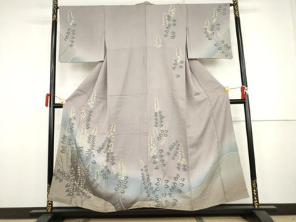 平和屋着物●訪問着　枝花文　暈し染め　金彩　正絹　逸品　AABJ8636cs