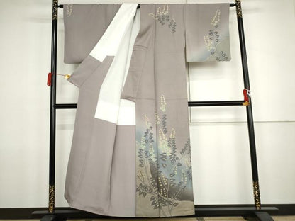 平和屋着物●訪問着　枝花文　暈し染め　金彩　正絹　逸品　AABJ8636cs